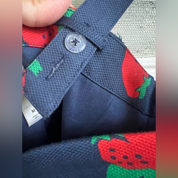 NWT new medium Anthropologie Maeve square neck shift dress strawberry navy blue - Picture 10 of 17